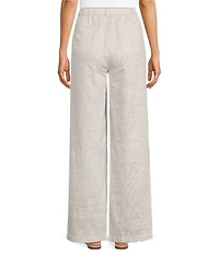 Eileen Fisher Organic Linen Blend Striped Sheen High Waisted Wide Leg Trousers