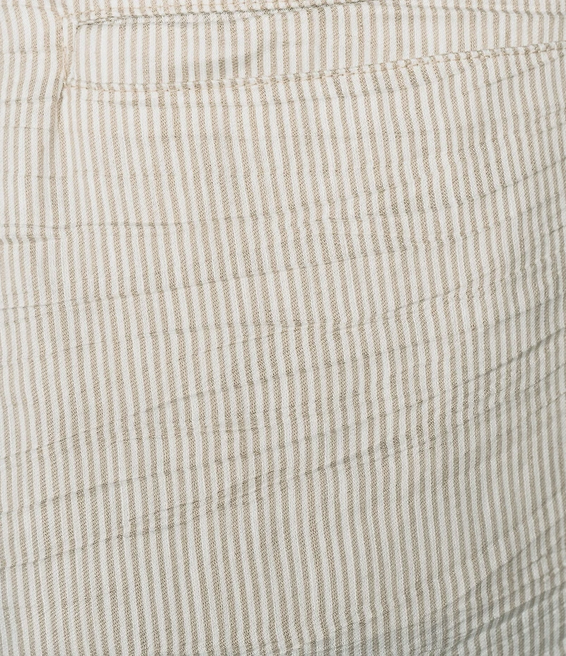 Eileen Fisher Organic Linen Blend Striped Sheen High Waisted Wide Leg Trousers