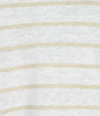 Eileen Fisher Organic Linen Cotton Blend Crew Neck Long Sleeve Boxy Top