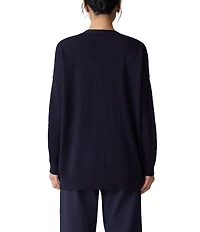 Eileen Fisher Organic Linen Cotton Blend V-Neck Long Sleeve Cardigan
