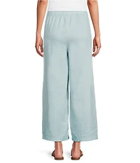 Eileen Fisher Organic Linen Elastic Waist Wide Leg Ankle Pants