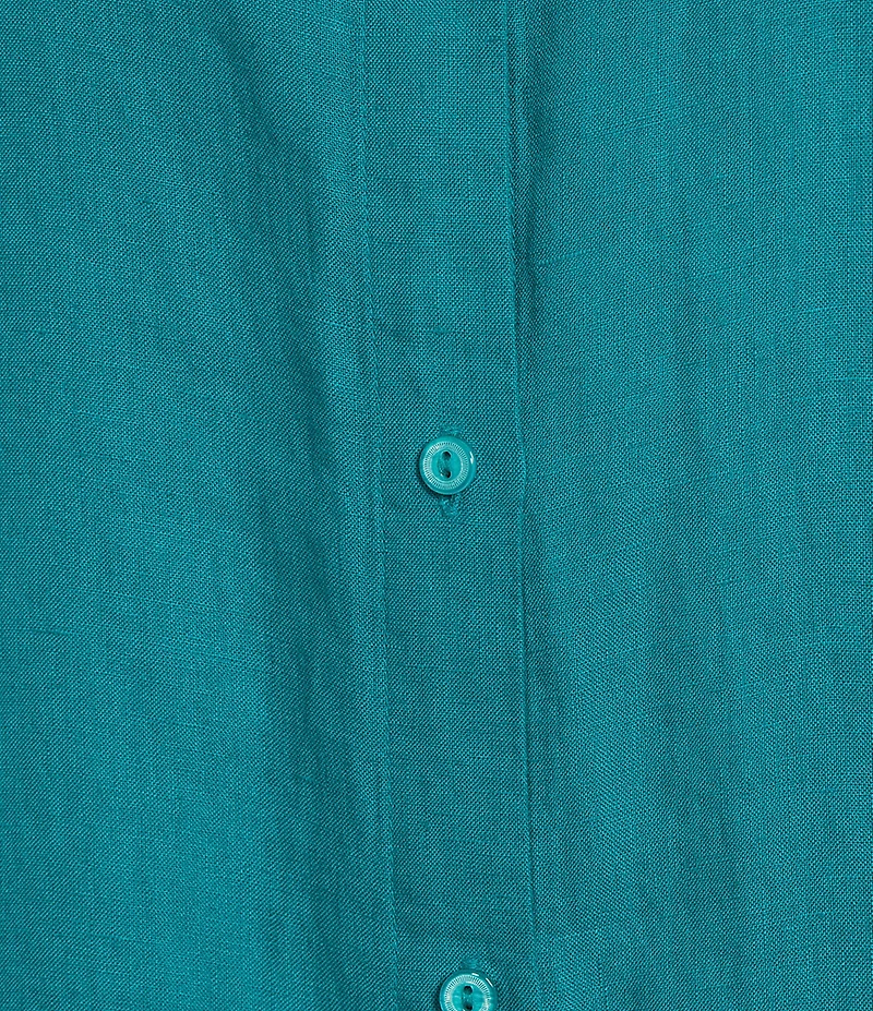 Eileen Fisher Organic Linen Handkerchief Classic Collar Button Front Long Sleeve Shirt