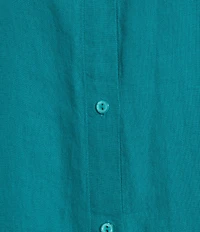 Eileen Fisher Organic Linen Handkerchief Classic Collar Button Front Long Sleeve Shirt