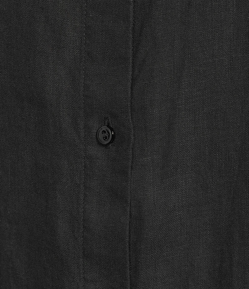 Eileen Fisher Organic Linen Handkerchief Classic Collar Button Front Long Sleeve Shirt