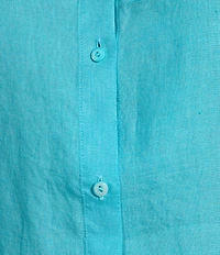 Eileen Fisher Organic Linen Handkerchief Classic Collar Button Front Long Sleeve Shirt