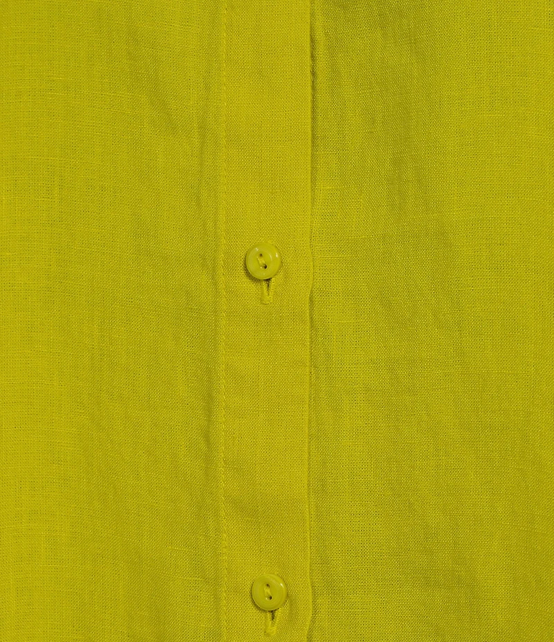 Eileen Fisher Organic Linen Handkerchief Classic Collar Button Front Long Sleeve Shirt