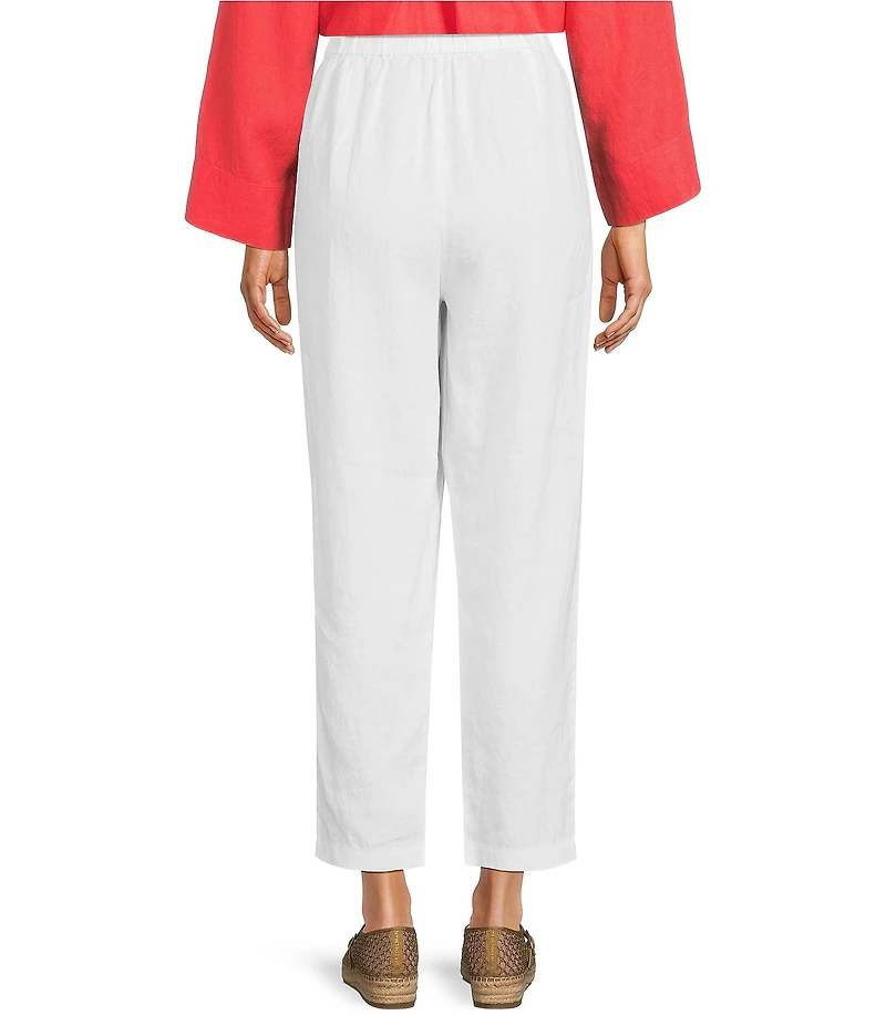 Eileen Fisher Organic Linen High Waisted Tapered Ankle Pants