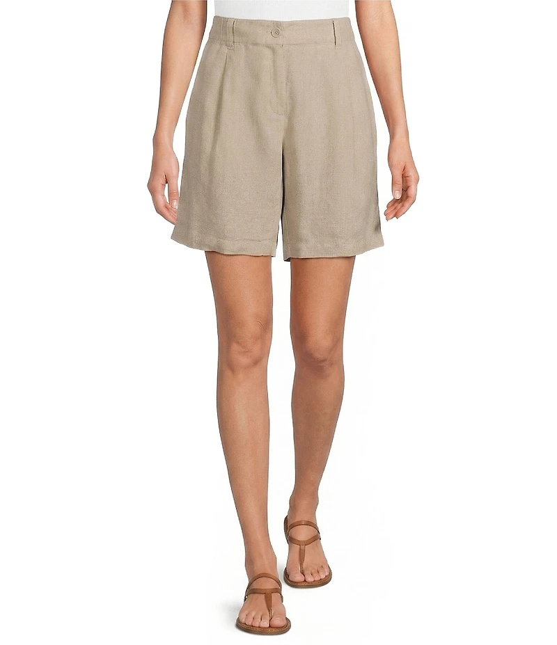 Eileen Fisher Organic Linen High Waisted Walking Shorts