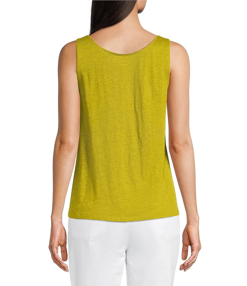 Eileen Fisher Organic Linen Jersey Scoop Neck Sleeveless Tank