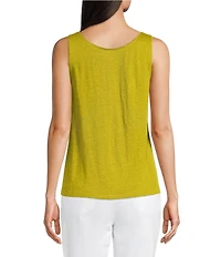 Eileen Fisher Organic Linen Jersey Scoop Neck Sleeveless Tank
