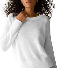 Eileen Fisher Organic Linen Knit Crew Neck Long Sleeve Sweater
