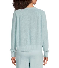 Eileen Fisher Organic Linen Knit Crew Neck Long Sleeve Sweater