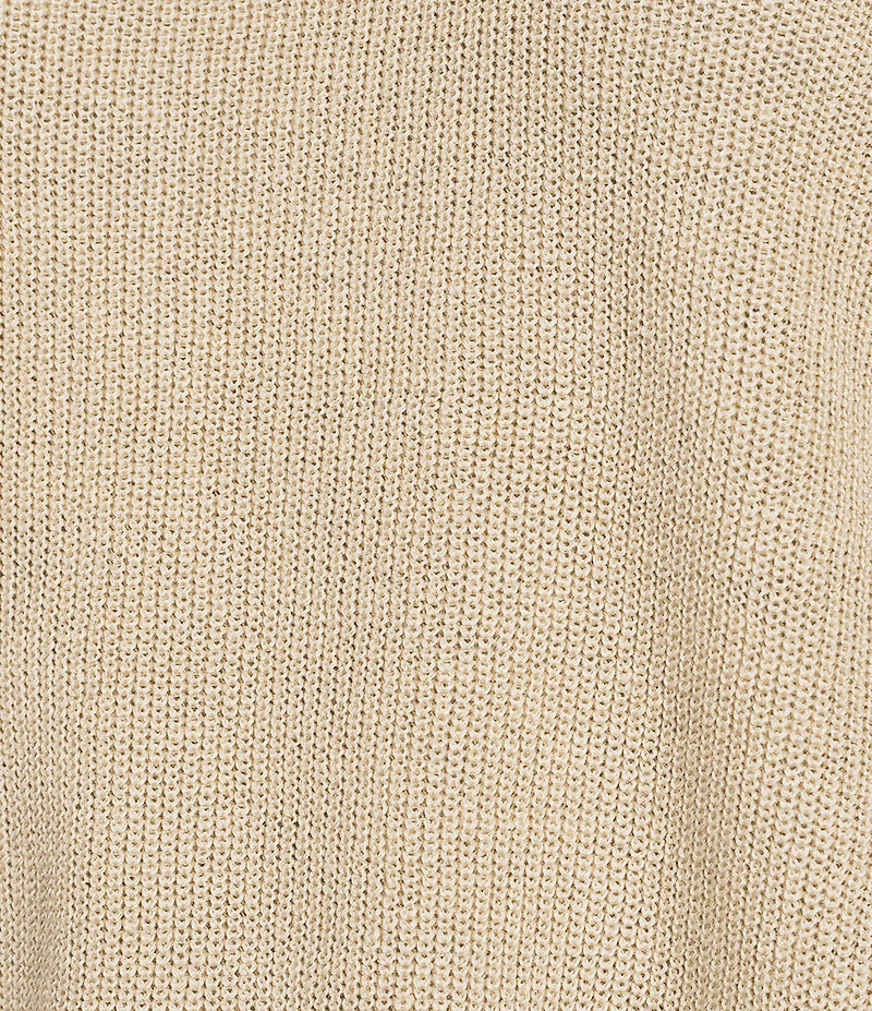 Eileen Fisher Organic Linen Knit Crew Neck Long Sleeve Sweater
