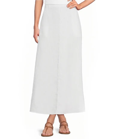 Eileen Fisher Organic Linen Midi A-Line Full Skirt