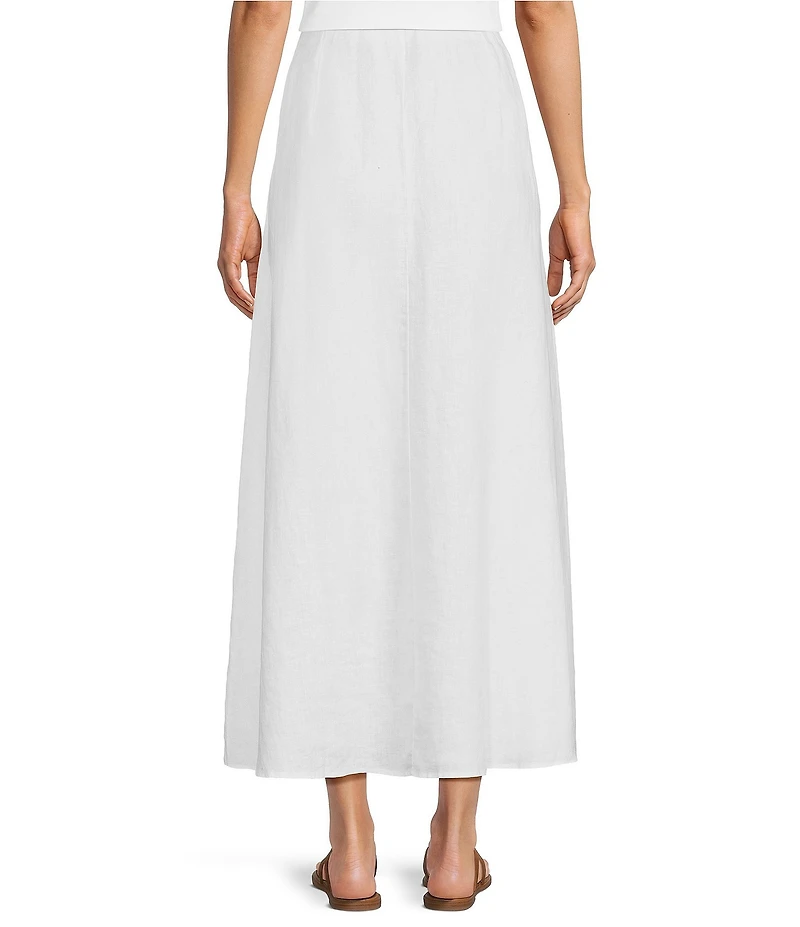 Eileen Fisher Organic Linen Midi A-Line Full Skirt