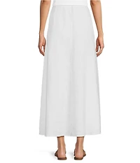 Eileen Fisher Organic Linen Midi A-Line Full Skirt