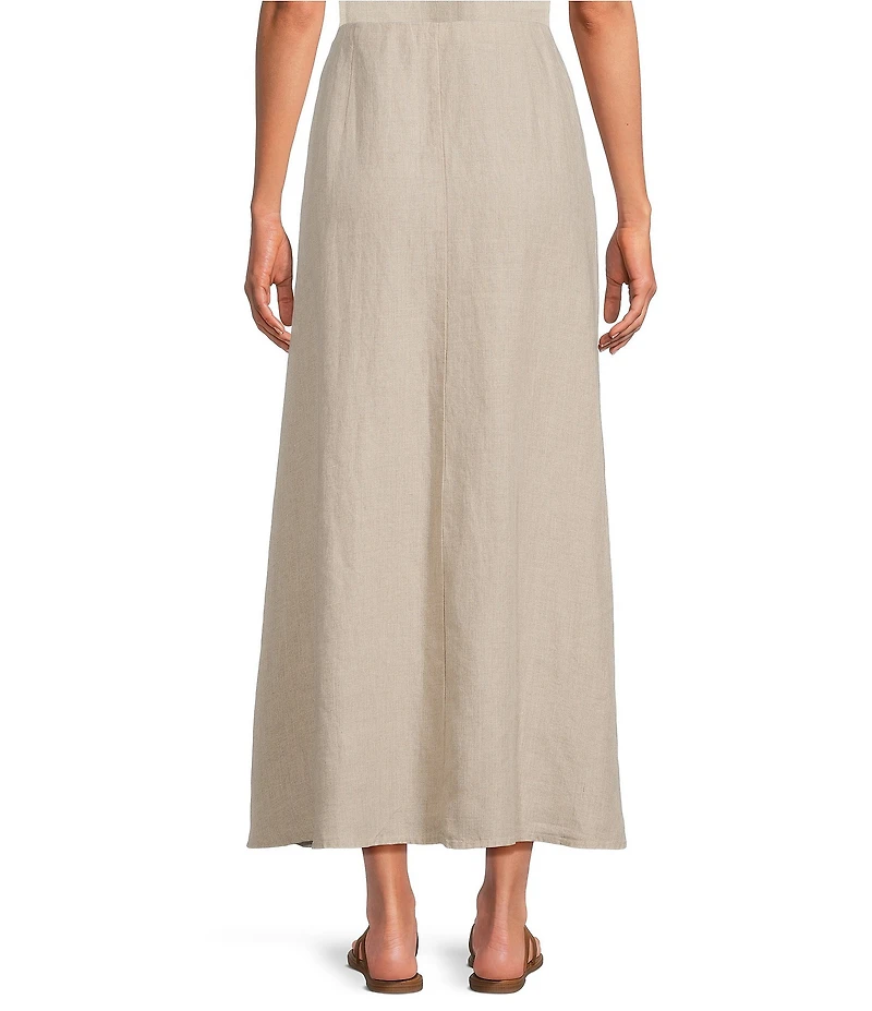 Eileen Fisher Organic Linen Midi A-Line Full Skirt