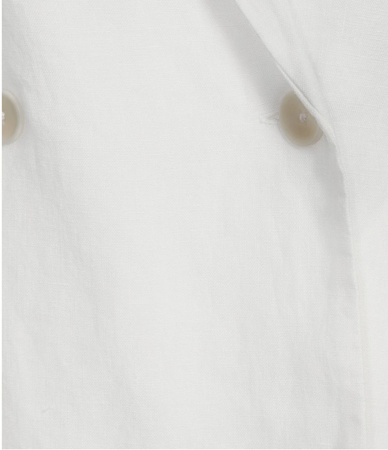 Eileen Fisher Organic Linen Notch Lapel Long Sleeve Double Breasted Blazer