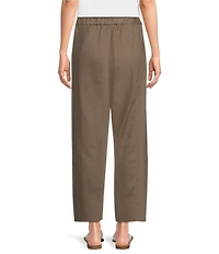 Eileen Fisher Organic Linen Pleated Lantern Straight Leg Ankle Pants