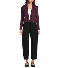 Eileen Fisher Organic Linen Shawl Collar Long Sleeve Cardigan