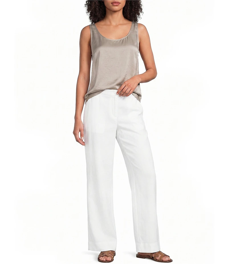 Eileen Fisher Organic Linen Straight Leg Trousers
