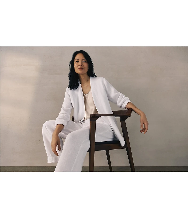 Eileen Fisher Organic Linen Straight Leg Trousers