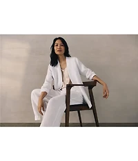 Eileen Fisher Organic Linen Straight Leg Trousers
