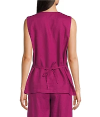 Eileen Fisher Organic Linen V-Neck Sleeveless Vest