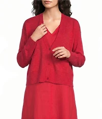 Eileen Fisher Organic Slub Knit V-Neck Long Sleeve Cardigan