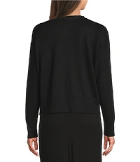 Eileen Fisher Organic Slub Knit V-Neck Long Sleeve Cardigan