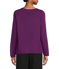 Eileen Fisher Peruvian Cotton Blend Boat Neck Long Sleeve Sweater