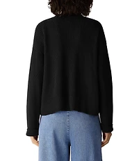 Eileen Fisher Peruvian Cotton-Blend V-Neck Long Sleeve Button-Front Cardigan