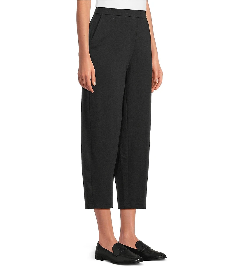 Eileen Fisher Petite Cozy Brushed Terry Flat Front Ankle Lantern Pants