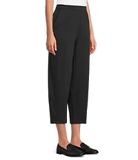 Eileen Fisher Petite Cozy Brushed Terry Flat Front Ankle Lantern Pants