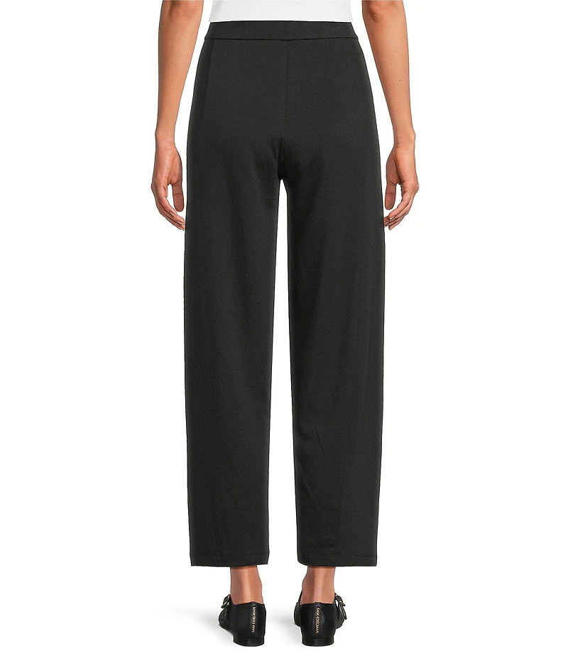 Eileen Fisher Petite Cozy Brushed Terry Flat Front Ankle Lantern Pants