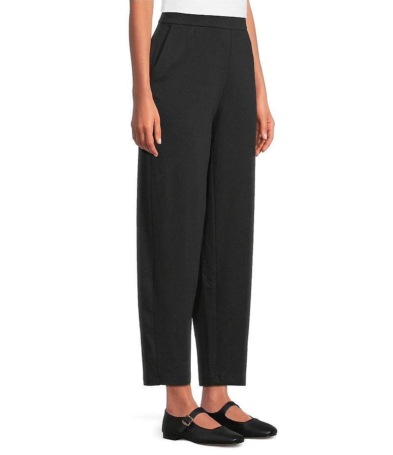 Eileen Fisher Petite Cozy Brushed Terry Flat Front Ankle Lantern Pants