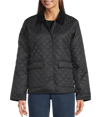 Eileen Fisher Petite Eggshell Recycled Nylon Point Collar Long Sleeve Jacket
