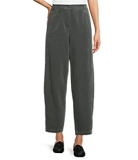 Eileen Fisher Petite Organic Cotton Blend Corduroy Mid-Rise Lantern Ankle Pants