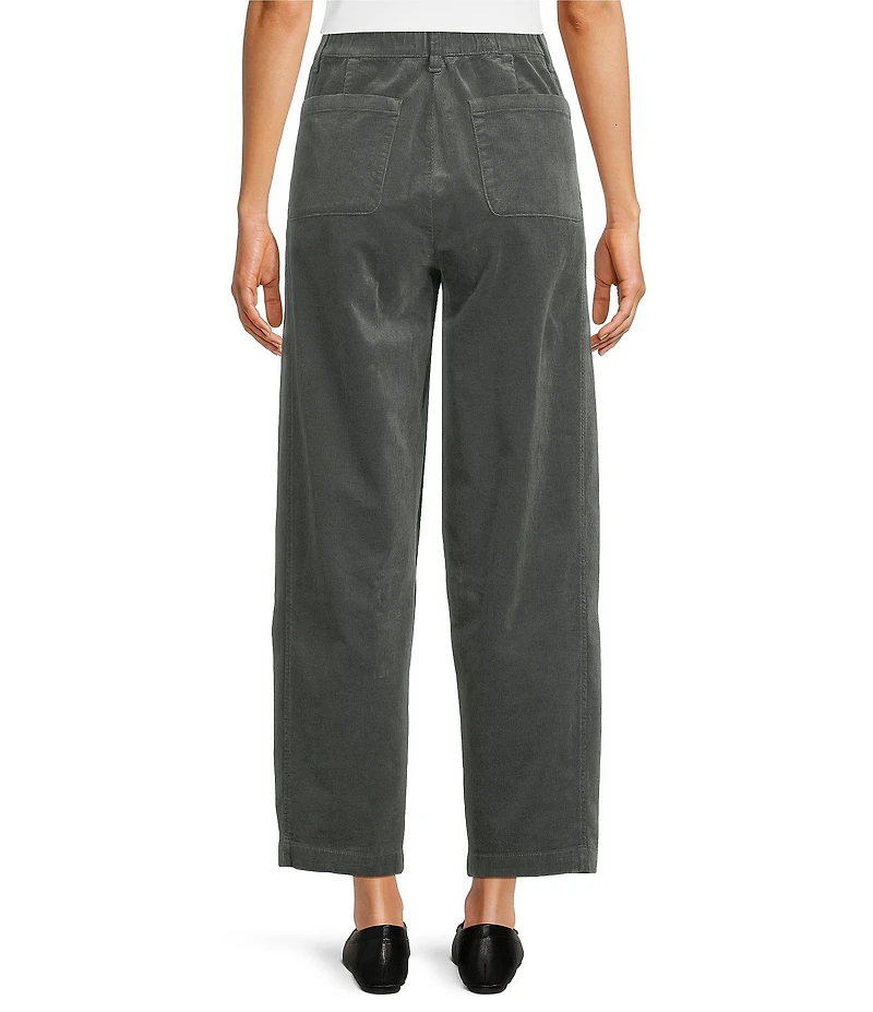 Eileen Fisher Petite Organic Cotton Blend Corduroy Mid-Rise Lantern Ankle Pants