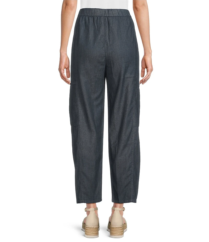 Eileen Fisher Petite Organic Cotton Indigo Dyed Twill Pull-On Pants