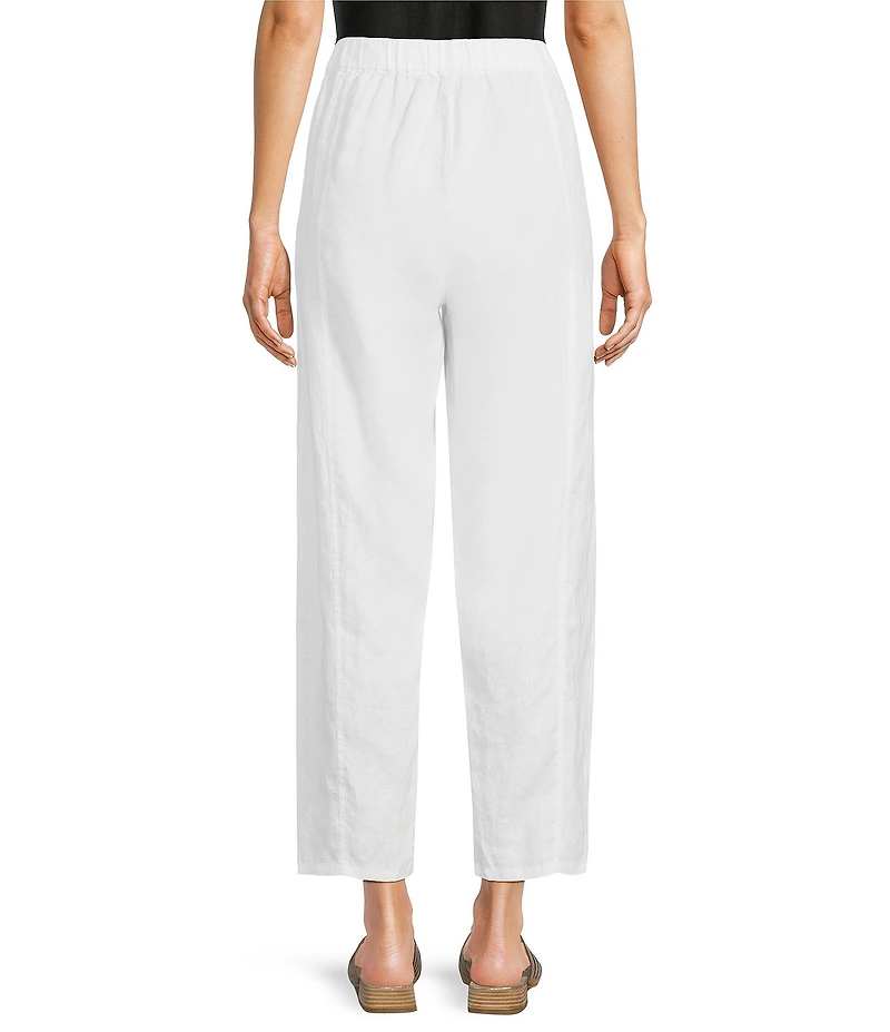 Eileen Fisher Petite Organic Linen Pleated Lantern Ankle Pants