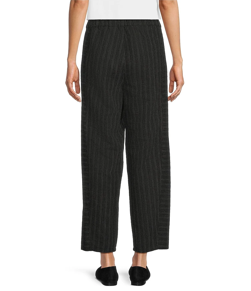 Eileen Fisher Petite Size Cotton-Blend Yarn-Dyed Stripe Pull-On Lantern Pants