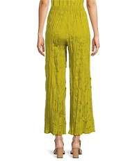Eileen Fisher Petite Size Crushed Silk Elastic Waist Pull-On Ankle Coordinating Pants