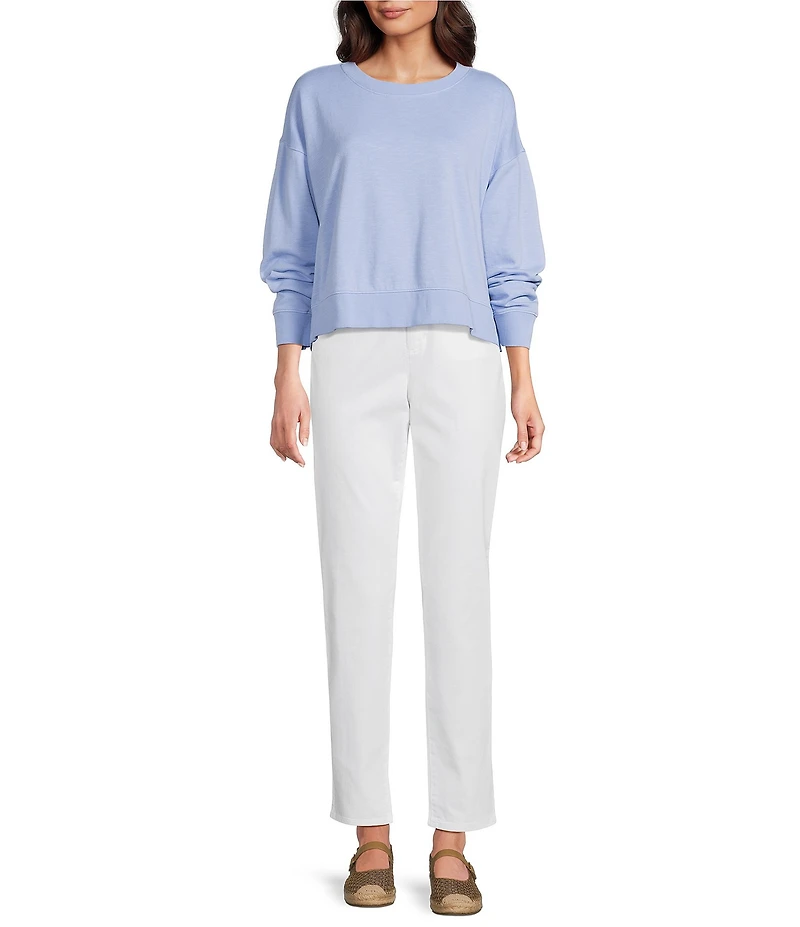 Eileen Fisher Petite Size Denim High-Waist Slim Ankle Pants