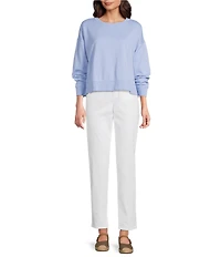 Eileen Fisher Petite Size Denim High-Waist Slim Ankle Pants