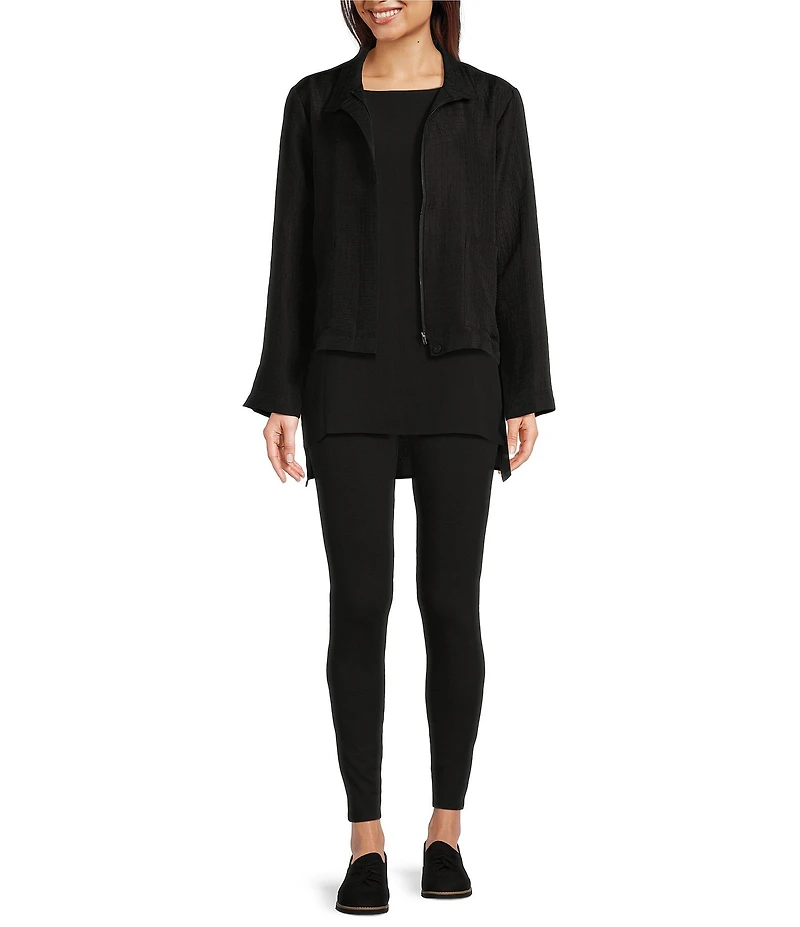 Eileen Fisher Petite Size Knit Jersey High-Rise Slim Leggings