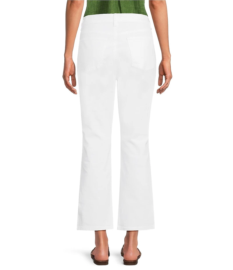 Eileen Fisher Petite Size Organic Cotton Blend Stretch Denim Mid Rise Slim Ankle Kick Jeans