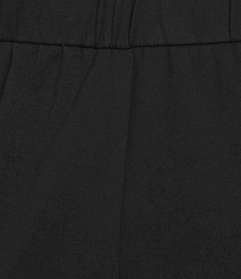 Eileen Fisher Petite Size Organic Cotton Blend Stretch Jersey Elastic Drawstring Straight Leg Ankle Pants