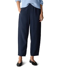 Eileen Fisher Petite Size Organic Cotton Doubleweave Lantern Ankle Pants