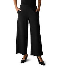 Eileen Fisher Petite Size Sleek Ponte Knit Wide Ankle Pants